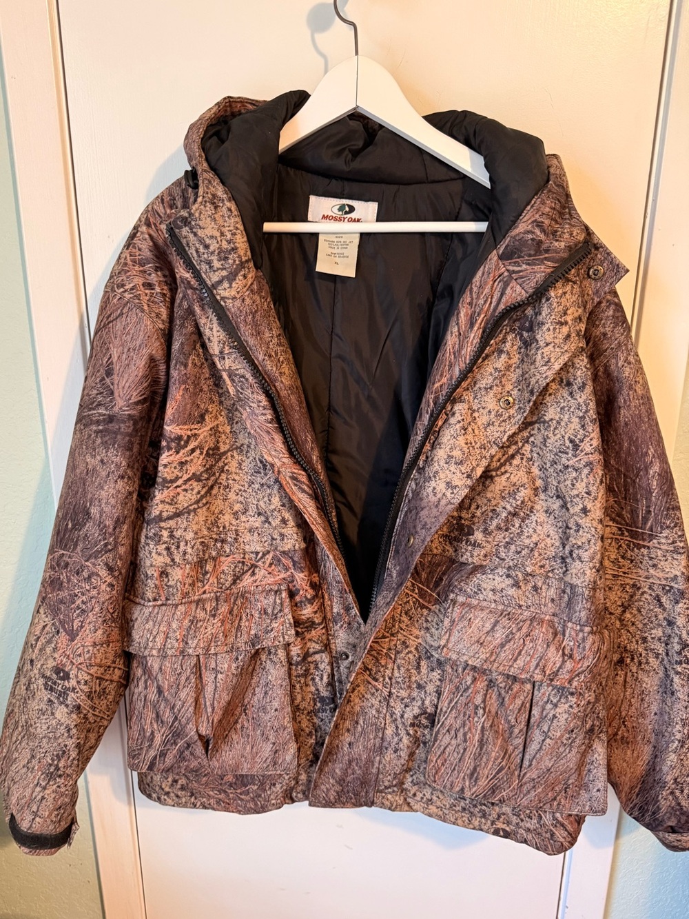 Mossy Oak Brown Camouflage Hooded Puffer Jacket